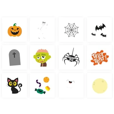 Image of Party Perfecto TEMPORARY KIDS Tattoos Transfer Children Bag Favours Loot Fillers Lucky Dip Wedding Boys &amp; Girls (Halloween)
