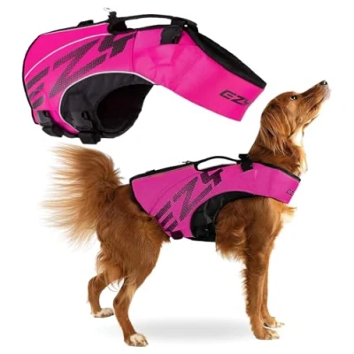Image of EZYDOG X2 Boost Life Jacket Boating, Dog Friendly, Paddle Board, Superior Buoyancy, Rescue Handle, Lifejacket (Large, Pink)