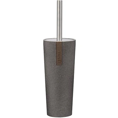 Image of Sealskin Pierra Toilet Brush and Holder, Polyresin, Grey, 9.7 x 35 cm