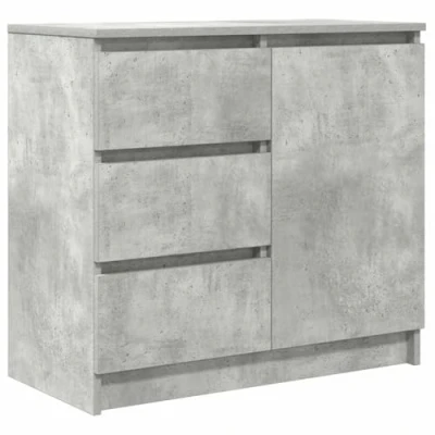 Image of vidaXL Sideboard with Drawer/Doors Concrete Grey Engineered Wood 71cm x 35cm 65cm Living Room/Office/Dining Area Cabinet