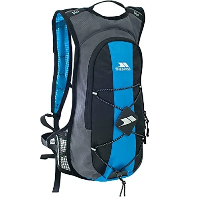 Image of Trespass Mirror, Cobalt, Lightweight Hydration Backpack / Rucksack 15L with 2L Water Reservoir &amp; Hip Strap, Blue