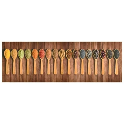 Image of vidaXL Kitchen Carpet Hallway Rug Door Mat Floor Non Slip Runner Dining Room Washable Spoons