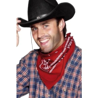 Image of Smiffy&#039;s Cowboy Bandanna Western Design Red