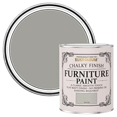 Image of Rust Oleum Grey Upcycled Furniture Paint in Chalky Finish Tyne Fog 750ml
