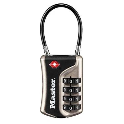 Image of Master Lock 4697EURDNKL Combination Travel Padlock TSA Certified, Nickel, 9,3 x 3,6 1,5 cm