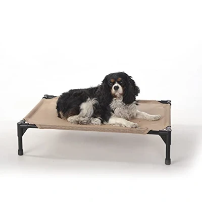 Image of K&amp;H Pet Products Original Cot Elevated Bed All Season Tan Mesh Medium 25 X 32 7 Inches