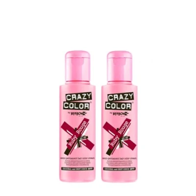 Image of 2x Crazy Color Semi Permanent Hair Dye 100ml (Ruby Rouge)