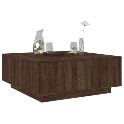 Image of vidaXL Coffee Table Brown Oak 100x100x40 cm Engineered Wood