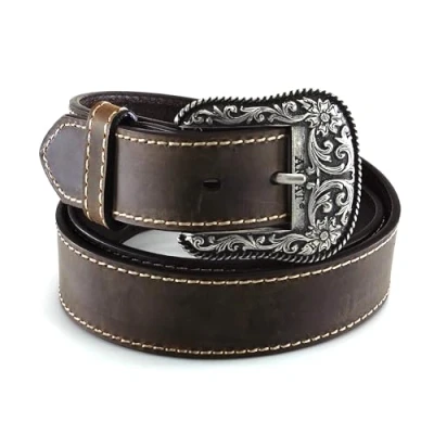 Image of ARIAT Women&#039;s Brown Basic Stitch Edged Belt, XL