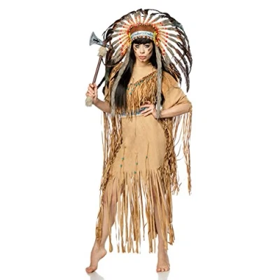 Image of Generique 80108 086 087 Indian Costume for Women Carnival Brown/Black M (38), Beige