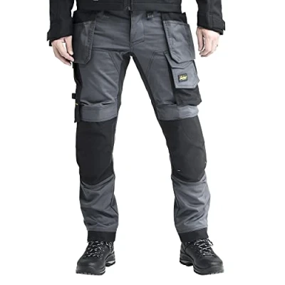 Image of Snickers AllroundWork Stretch Trousers Holster Pockets Steel Grey/Black 44