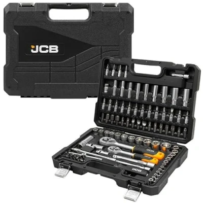 Image of JCB 94 Piece 1/4&quot; and 3/8&quot; Socket Bit Set, Heavy Duty Chrome Vanadium Steel