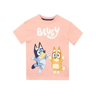 Image of Bluey Tshirt Bingo Girls T Shirt Short Sleeve Shirts for Pink 3 4 Years