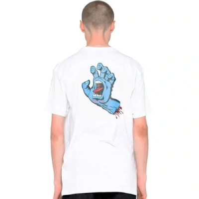 Image of Santa Cruz Screaming Hand Chest T Shirt White