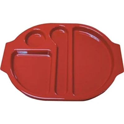 Image of 10X Kristallon Food Compartment Trays Red 25X375X278mm Serving Platter
