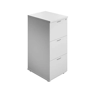 Image of Office Hippo Heavy Duty Filing Cabinet, Robust File Cabinet with Anti Tilt Mechanism, Lockable Storage for A4 or Foolscap White, 3 Drawer