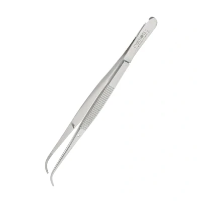 Image of REMOS Tweezers Curved, Stainless, Length 12.5 cm