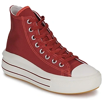 Image of Converse Chuck Taylor ALL STAR MOVE Platform Retro Sport Hightop trainers, Women&#039;s, Size: 3, Park red/egret/vermillion red Polyester