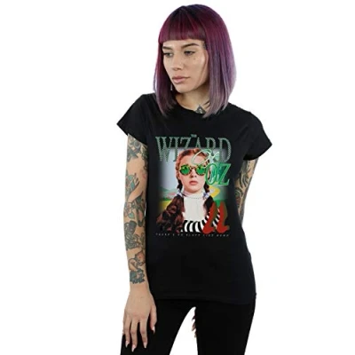 Image of Absolute Cult The Wizard of Oz Women&#039;s No Place Checkerboard T Shirt Black Large