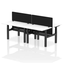 Image of Air B2B 1200x800mm Adjustable 4P Bench Desk CP White/Black + Screen