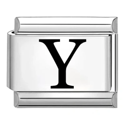 Image of Quiges 9mm Italian Style Charm Link Module Stainless Steel Laser Alphabet Letter Y for Bracelets