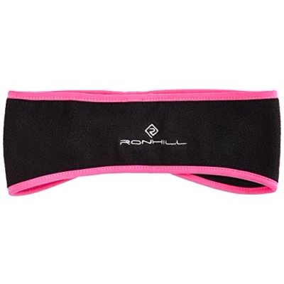 Image of Ronhill Run Head Band Black/Fluorescent Pink, Medium/Large