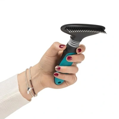Image of Mikki Dog, Puppy Grooming Undercoat Rake Dematting Tool Removes Matts for Medium Coats