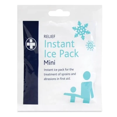 Image of Reliance Medical 100g Relief Mini Instant Ice Pack Disposable Cold Therapy Packs, Pain for Back, Neck, Ankle, Sprains, Abrasions, Headaches and Toothache (Pack of 10)