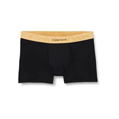 Image of Calvin Klein Men&#039;s Trunk 000NB3288A, Black (Black W/Old Gold WB), XL
