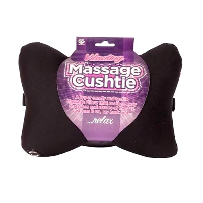 Image of Funtime Gifts Vibrating Massage Cushtie, Synthetic, Black, 28 x 12 19 cm