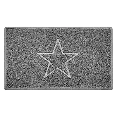 Image of Nicoman Star Embossed Shape Entrance Door Mat Dirt Trapper Jet Washable Doormat Drainage Outdoor Use Only (Medium, Grey, 75 x 440cm)