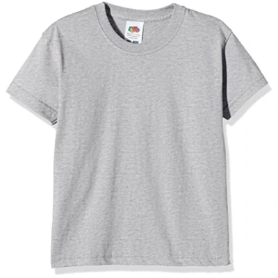 Image of Fruit of the Loom Unisex Kids Valueweight Short Sleeve T Shirt, Heather Grey, 14 15 Years (Manufacturer Size:36)