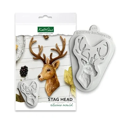 Image of Katy Sue Stag Head Silicone Mould for Cake Decorating &amp; Craft.