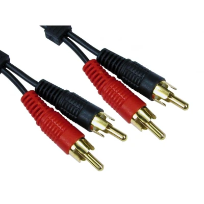 Image of Ex Pro AV Premium Gold Twin 2x RCA Phono Male to Audio Cable 1m