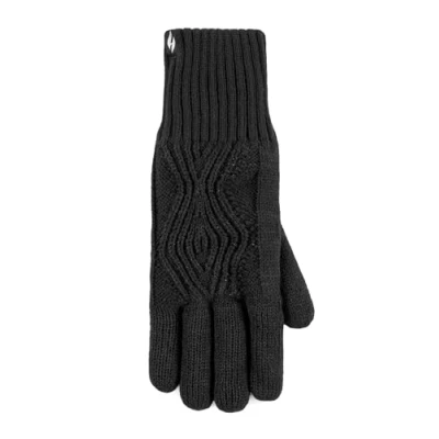 Image of Women&#039;s 1 Pair SOCKSHOP Heat Holders Tampere Centre Cable Gloves Black S/M