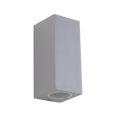 Image of Lucande outdoor wall light Xava, up/down, grey, 2 bulb, GU10