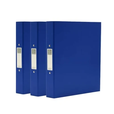 Image of Exacompta A4 Ring Binder, 30mm Spine, 2 Ring, Document Folder, Assorted, Pack of 3 in Blue, Stationery Folders for Filing Paperwork and Organisation 226/0002Z