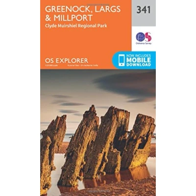 Image of Greenock, Largs &amp; Millport Map Clyde Muirshiel Regional Park Ordnance Survey OS Explorer 341 Scotland Walks Hiking Maps Adventure