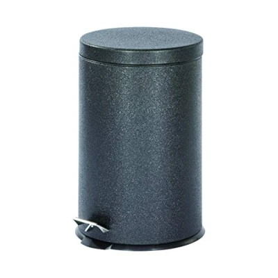 Image of Daewoo Glace Noir 20L Kitchen Bin,Sturdy Trash Can with Foot Pedal, Made from Oxidation Resistant Tin Metal, Hygienic Design Prevents Spreading Germs, 45cm (Black)