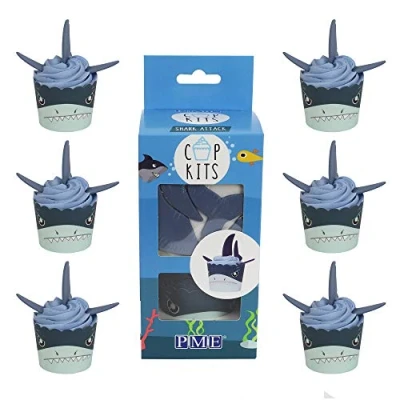 Image of PME Cupcake Decorating Kit with Edible Toppers, Shark Attack