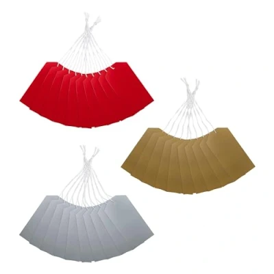 Image of Hallmark Gift Tags, Pack of 30 in 3 Festive Colours, Red, Silver, Gold, Christmas, With Twine