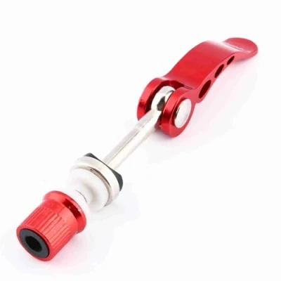 Image of Bicycle Seatpost Clamp, Seat Clamp Skewer Bolt Aluminum Alloy Quick Release Lever for Mountain Bike Road (Color : Red)