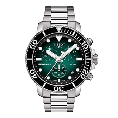 Image of Tissot Seastar 1000 Quartz Chronograph Men&#039;s Graded Green Watch T120.417.11.091.01