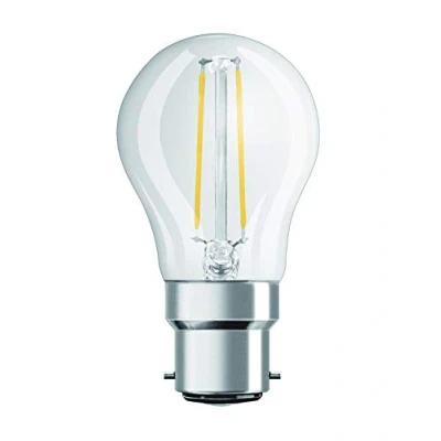 Image of OSRAM LED Retrofit Classic P / lamp, Mini Ball Shape, Retro Design, in Filament Style, with Bayonet Base: B22d, 2.10 W, 220…240 V, 25 W Replacement, Clear, Warm White, 2700 K, 1pack