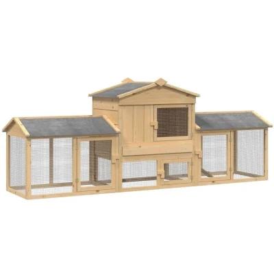 Image of Chicken Coop Brown 225 x 60 89 cm Solid Pine wood Vidaxl