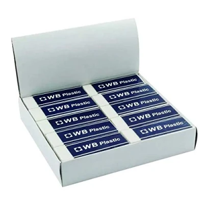 Image of White Pencil Erasers (Pack of 20) WX01696 + free finchley refill pen (1)