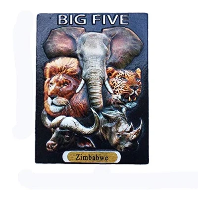 Image of 3D Wild Animals Of Zimbabwe Fridge Magnet Travel Souvenir Gift Home Kitchen Refrigerator Decoration Magnetic Sticker Craft Collection