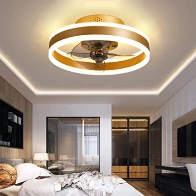 Image of TATANE Led Ceiling Fans with Lights Reversible Remote, 6 Speeds Modern Bedroom Fan Light Quiet Φ40cm Dimmable Small for Living Room,Gold