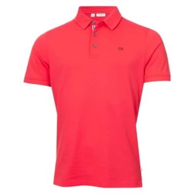 Image of Calvin Klein Mens Campus Sport Polo Shirt Raspberry L