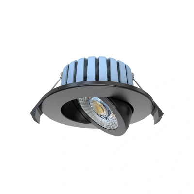 Image of Spa EDEN LED Tiltable Fire Rated Downlight 7W Dimmable Tri Colour CCT 60 Black
